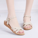 Летние сандалии, нескользящие туфли для матери, из натуральной кожи, мягкая подошва, большой размер