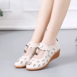 Летняя сетчатая дышащая танцующая обувь для матери, мягкая подошва, из натуральной кожи, большой размер