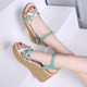 summer sandals wedge thick-soled 33 small size 34 medium-heel Roman open-toe students shoes 41 large size 42 platform-soled shoes women's shoes