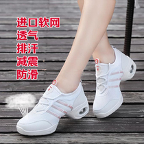 Fall Dancing Shoes Womens Square Dance Shoes Modern Net Face Big Code Soft Bottom With Dancing Shoes Sneakers White