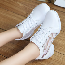 Spring Summer Genuine Leather Dance Shoes Fitness Dancing Shoes Mesh Face Adults Softbottom Water Soldiers Dance Shoes Sandals Shoes Square Dance Shoes Women Shoes
