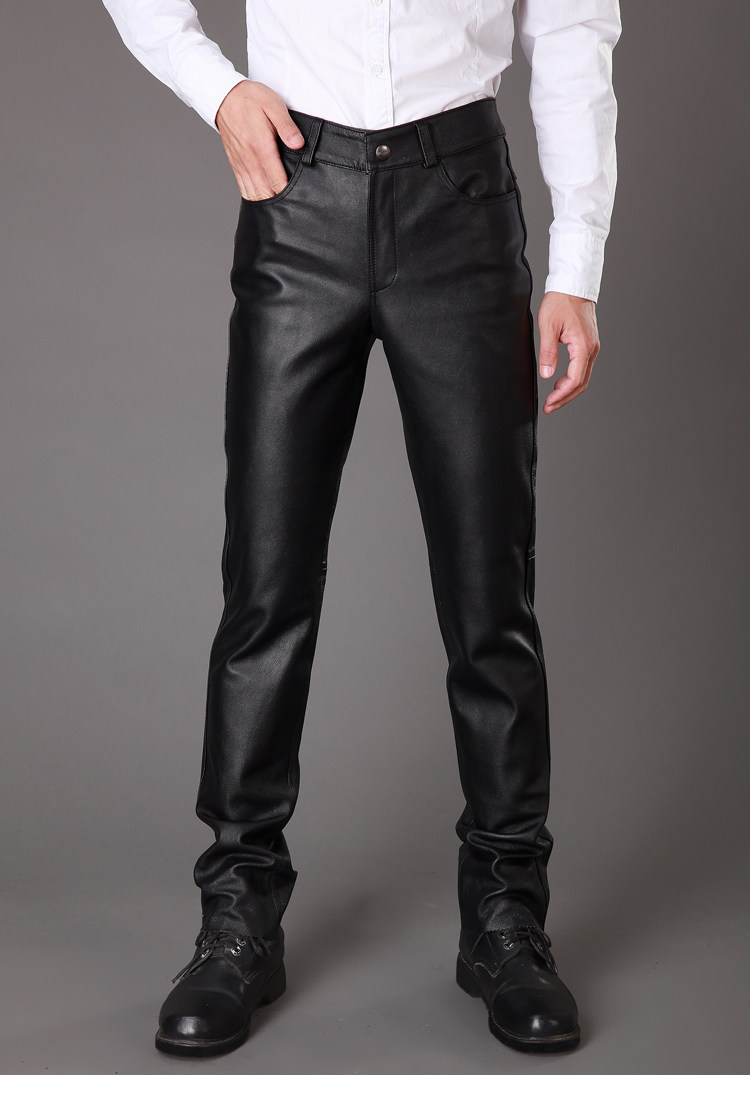 Pantalon cuir homme droit pour hiver - Ref 1482641 Image 6