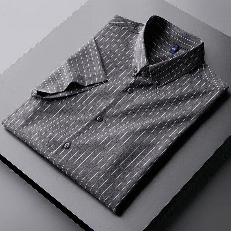 Rich Bird Striped Shirt Men Business Sense Of Luxury Japanese Short Sleeve Casual Shirt 2020 Summer Korean Edition Men's Workwear