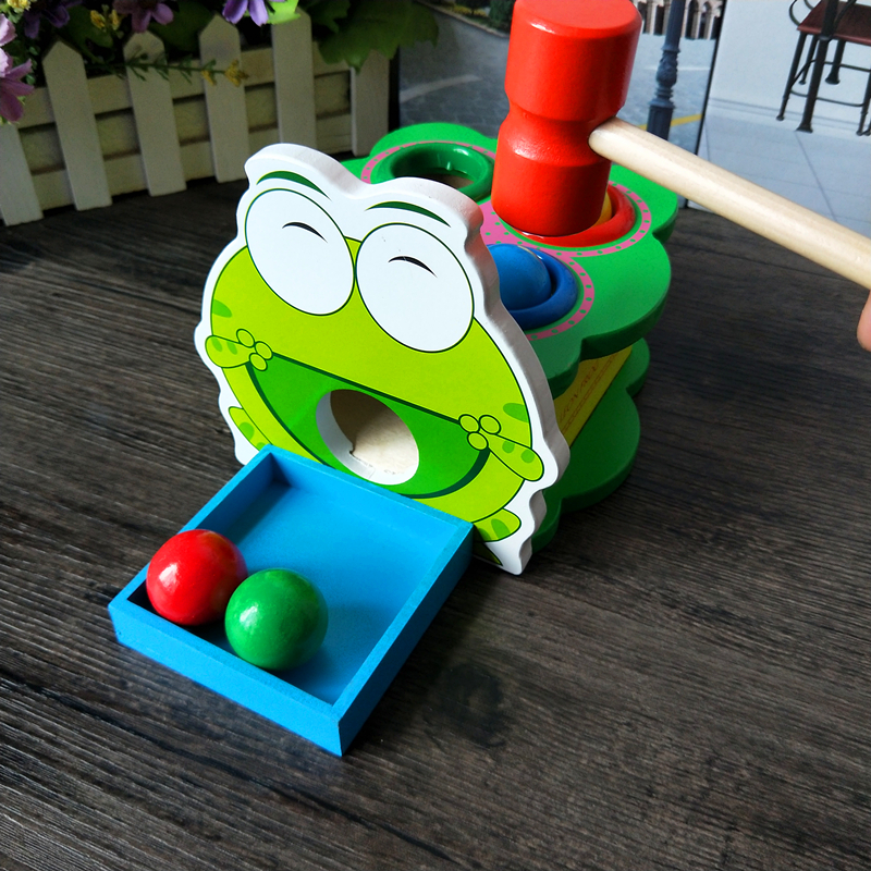 Children's puzzle knocking ball table wooden boy female baby 0-1-2-3-4-year-old Early Learning Toy 18 months gift