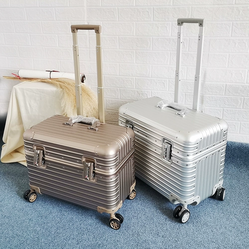 Металлический модный универсальный чемодан подходит для мужчин и женщин, алюминиево-магниевый сплав, 18 дюймов, 25 дюймов