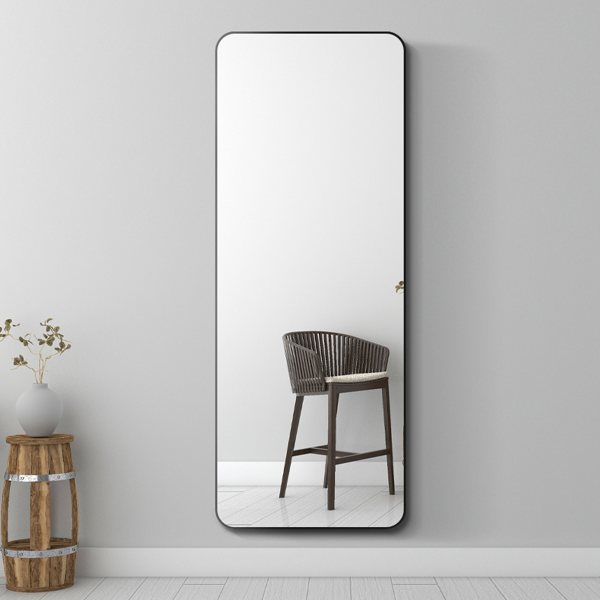 Aluminum alloy wearing mirror all-body mirror household wall hanging wall camera wall paste wall full body paste free punch hole