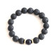 ທອງເຫລືອງທີ່ສ້າງສັນ volcanic stone blue sandstone crystal ບຸກຄະລິກກະພາບ retro ວັນນະຄະດີທີ່ນິຍົມຊາຍແລະຍິງຄູ່ສາຍແຂນເຄື່ອງປະດັບ 519