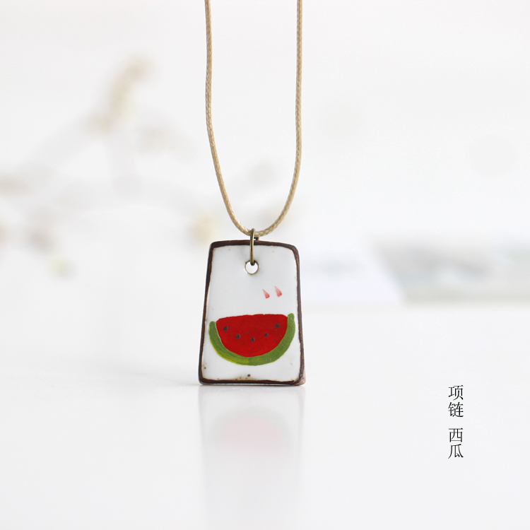 [Hướng dương và dưa hấu] Quạt nhỏ nghệ thuật tươi sáng tạo Vòng tay gốm thủ công Vòng cổ đính 375 vòng tay nam vàng