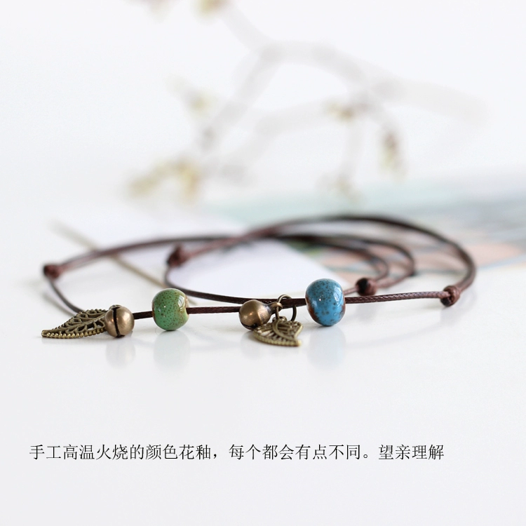 [Light shoal] dệt kim đơn giản thời trang dân tộc phong cách tươi mới và phổ biến vòng chân nữ - Vòng chân