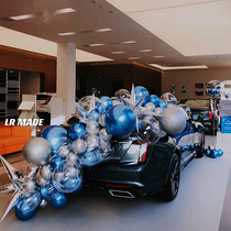 Metal Blue Balloon Sky floating upright post shop Zhou year Festive Opening Atmosphere Mall View Arrangement Ground of Float Road Decoration