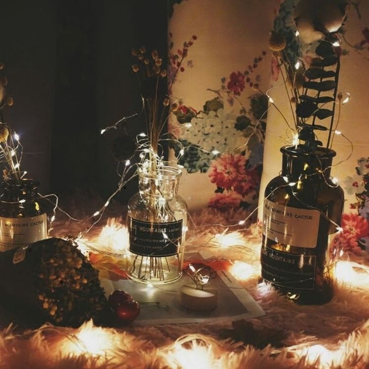 Copper wire firefly light string LED button battery Birthday New Year decoration Colorful flowers balloon decoration