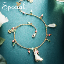 SPECIAL EUROPEAN AND SON Fairy Tale Cute Lining Skinny red design Sensation Foot Chain Leg Chain Female Rabbit fairies