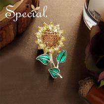 SPECIAL brooch men and womens anti-light buckle autumn pin accessories niche sunflowers chasing the sun