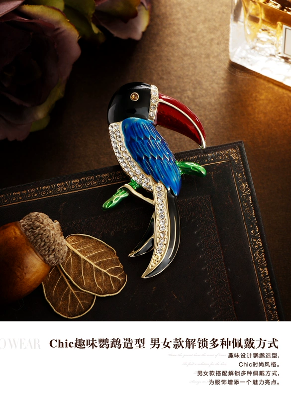 Đặc biệt Châu Âu và Mỹ Vintage Fairy Tale Trâm khăn lụa trâm cài khóa cầu vồng rừng