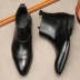 Martin boots của nam giới Anh da mũi nhọn phù hợp với công việc kinh doanh giày da nam giày da cao cấp của nam giới xu hướng giày cao cổ nam giày cao cổ màu đen - Kính khung