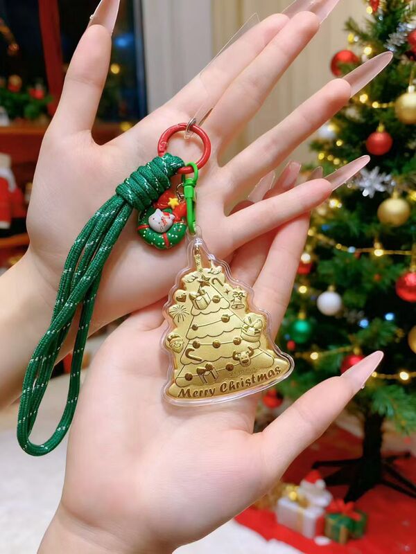 Mobile Phone Chain Pendant Keychain, Popular Christmas Tree Keychain for Gift Giving