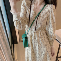 Spring 2022 new womens fashion trendy high-end floral dress design niche French retro long skirt