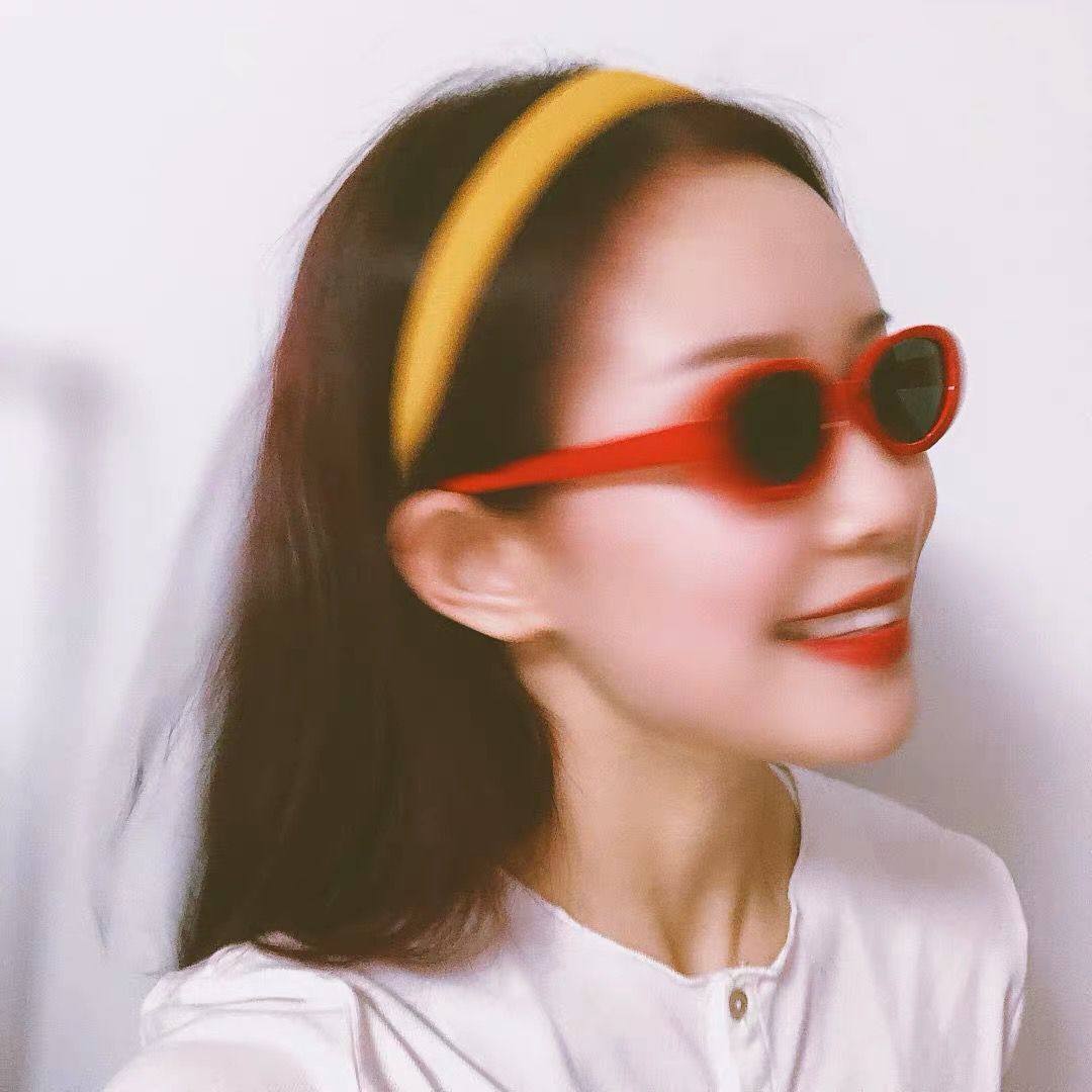 90s Oval glasses Shop owner Self-leaving sunglasses sweet girl Elegant Jelly color Summer sun glasses sunscreen
