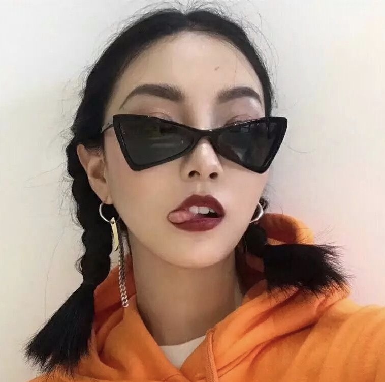 90s European and American retro triangle BAO WEN glasses sunglasses jungdi Zhou Yang Qing network red sun protection sunglasses tide