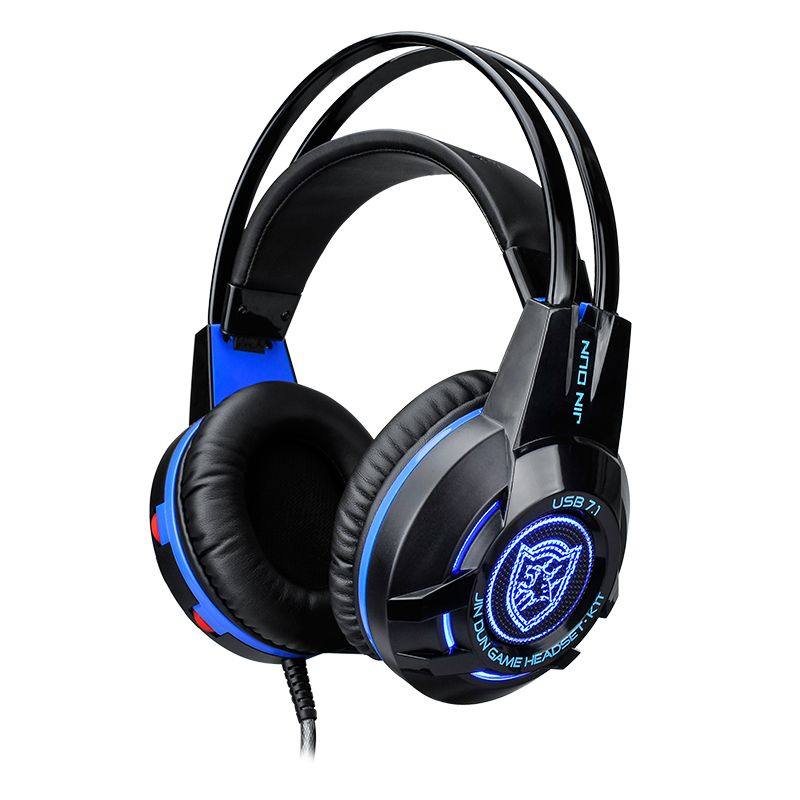 Jindun K1T Internet cafe competition game intelligent vibration light headset 7 1 sound effect subwoofer USB headset