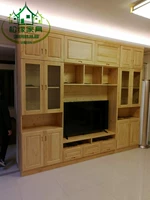 Quảng Châu Thâm Quyến Hồng Kông tùy chỉnh tổng thể tủ quần áo gỗ rắn tủ sách gỗ sồi đỏ tro gỗ thông cao su đồ gỗ - Bộ đồ nội thất giường pallet
