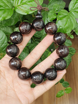 Meng Luochuan twelve words of proverbs -- The way of big business Ebony hand string 20mm twelve words of business training mens hand string