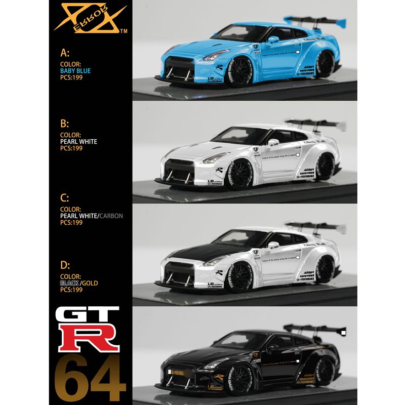 404Error Limited Edition 1:64 Nissan Gtr R35 Resin Car Model Collection Ornaments