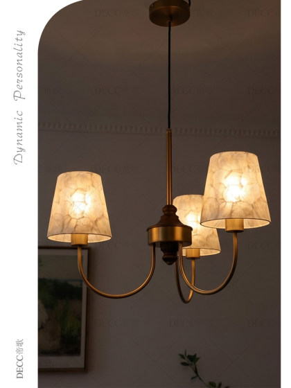 Creative Shell Chandelier, French Mid-Century Style Chandelier, High-End Designer Model, Cream Style Bedroom and Dining Room Decorative Lighting