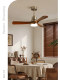 Vintage-Style Silent High-Power Fan Light, Bauhaus Retro-Style Home Ceiling Fan with Integrated Light for Living Room, Bedroom, and Dining Room