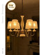 French-Style Creative Shell-Shaped All-Copper Ceramic Chandelier, American Retro Bedroom, Living Room, Dining Room Chandelier, Vintage High-End Lighting