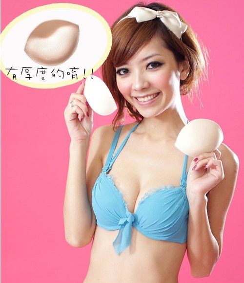 Swimsuit chest pad female upper thin lower thick breast enhancement breathable sponge dumpling insert round chest pad small chest gathered underwear pad