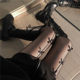 Pure Xiaomo black silk bow hollow fishnet stockings