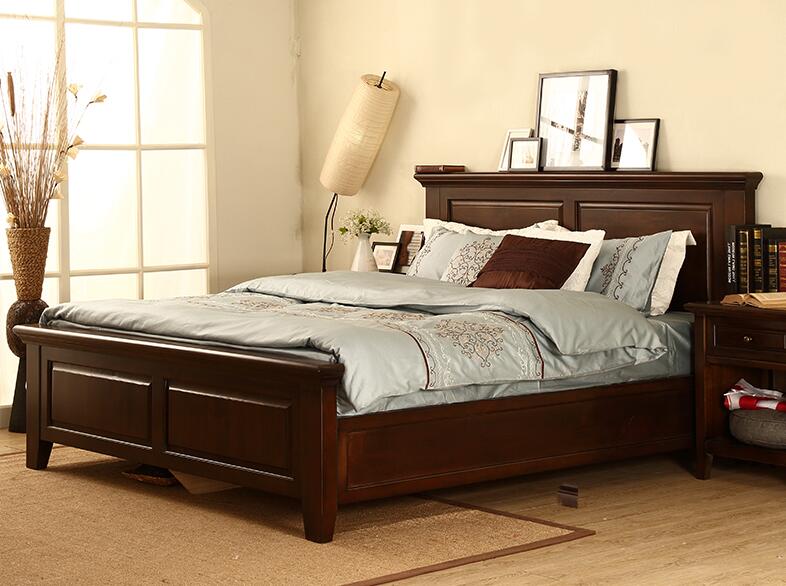 Beijing solid wood furniture customization American country solid wood bed double bed 1 5 meters full solid wood bed 1 8 meters wedding bed