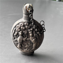 Antique bronze wares antique handicrafts snuff bottles beautiful women admiring flowers