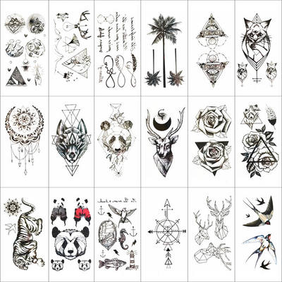 Waterproof and long-lasting tattoo stickers, small arm totems, simple and individual tattoos, back, ankle and collarbone stickers for both men and women