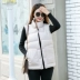 Phiên bản ngắn mới của Hàn Quốc của mùa thu và mùa đông xuống cotton vest nữ cổ áo chic vest nữ vest vest nữ đơn ngực áo dạ nữ dáng ngắn Áo vest
