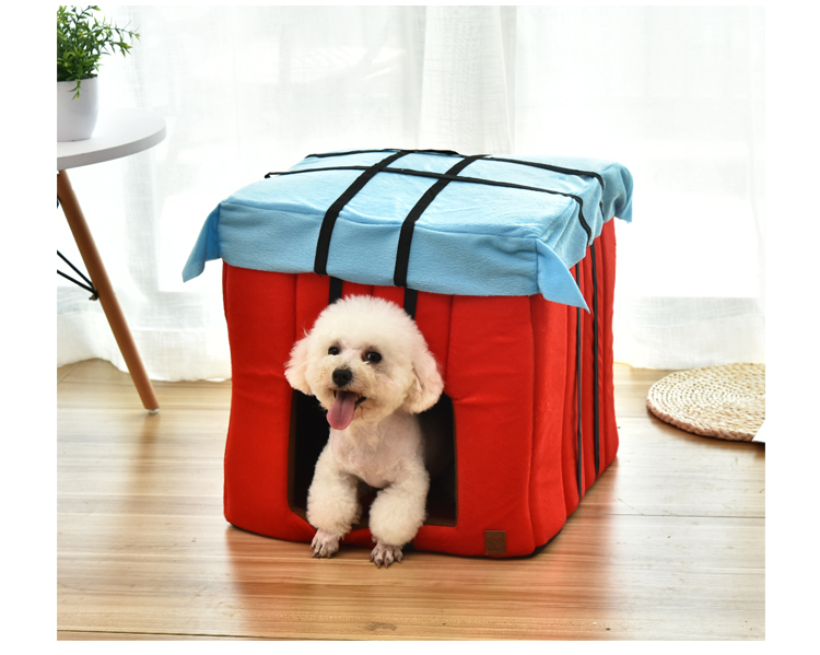 Mèo đỏ tổ bốn mùa phổ quát khép kín mèo nhà mèo biệt thự kiểu nhà Teddy pet doghouse mùa đông ấm áp - Cat / Dog hàng ngày Neccessities 	bát thức ăn cho chó	