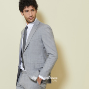 ByCreations Cypress REDA Prince of Wales sọc ca rô Suit nam Xuân / Hè Nửa Hemp lót Suit