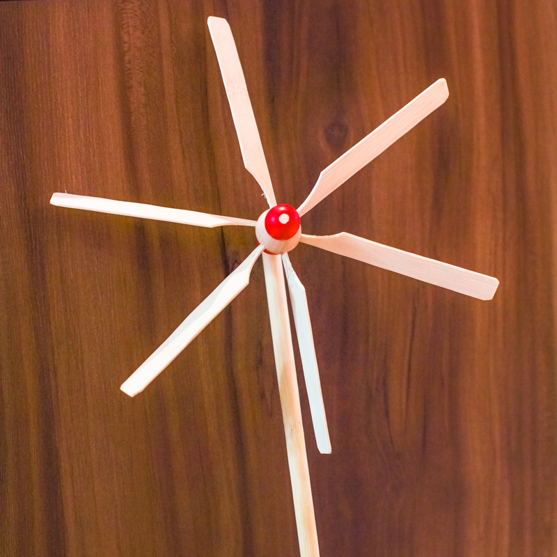 Traditional toy bamboo large windmill diy puzzle toy bamboo wood toy with nostalgic wooden windmill model