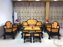 Golden Silk Nanwood Sofa Black Iron Bag Gold Sofa Black Sandalwood Violet Wood Bicolor Red Wood Furniture New Chinese Mix