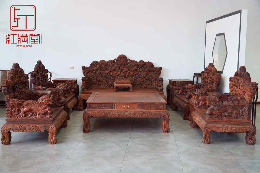 Redwood furniture Zambia blood sandal sofa leaf purple millions of male sofa solid wood new Chinese sofa