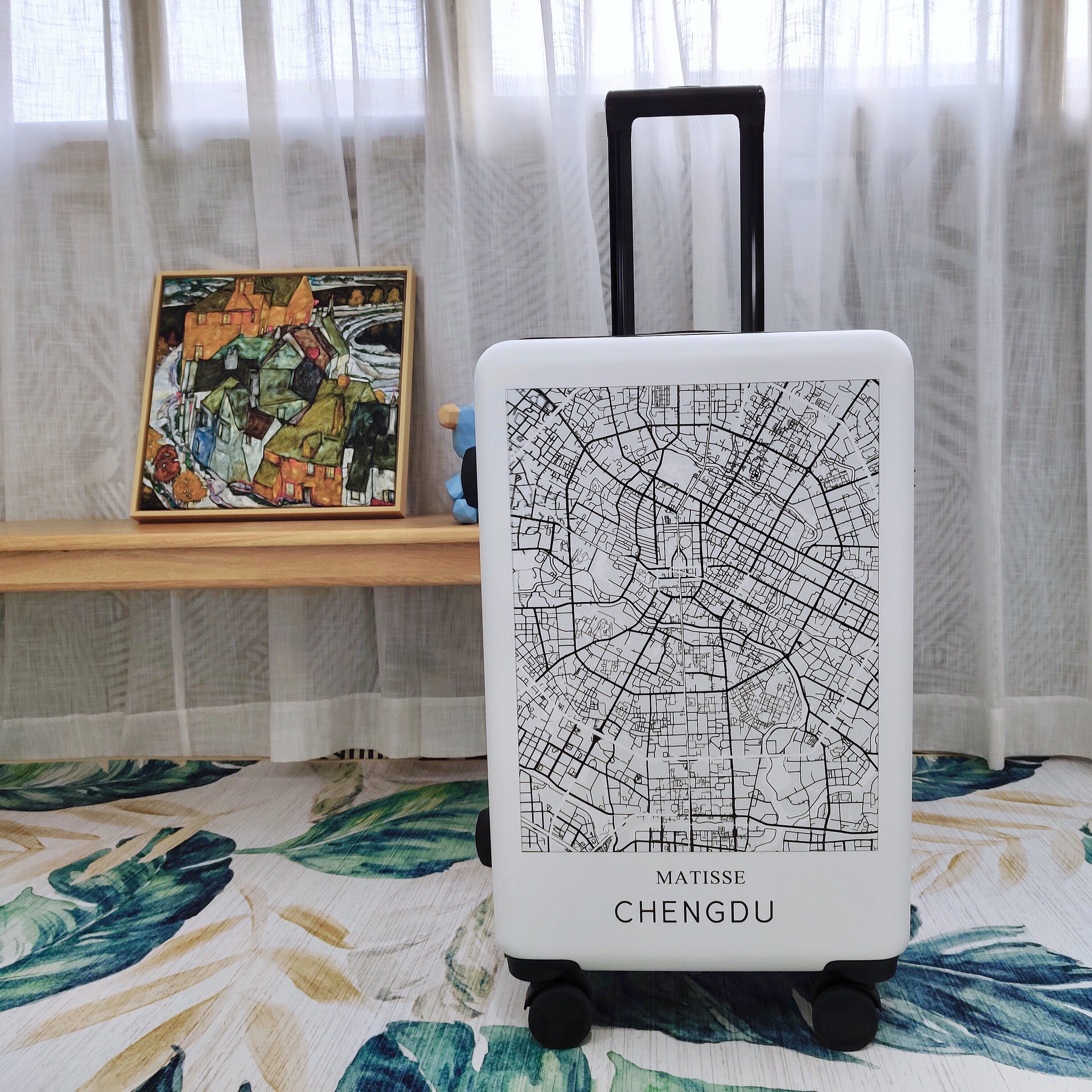 Matisse City Map Pull-Lever Suitcase Suitcase 20 Inch 24 Inch Net Red Luggage INS National Tide