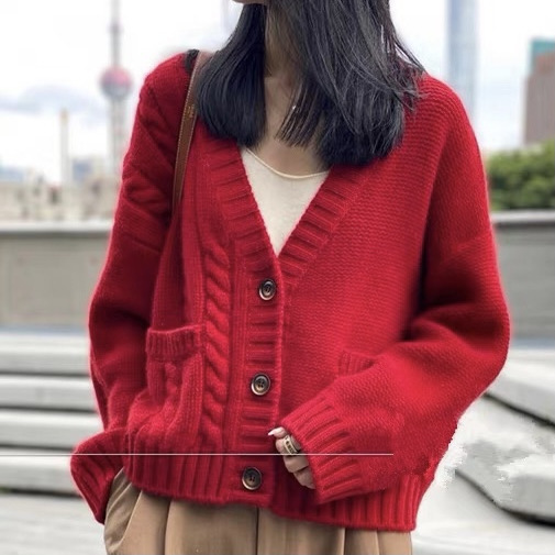 【Yang Yang Handmade】Floral Cardigan Handmade Knitting Kit with Yarn, Video Tutorial, and Knitting Tools Included