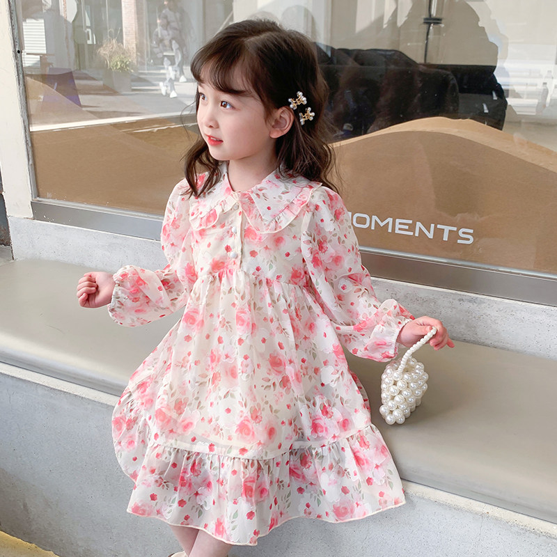 Girls Crush Wear Spring and Autumn Clothing 2022 New Children's Dress Children's Princess Korean Children's Clothing Spring Clothing