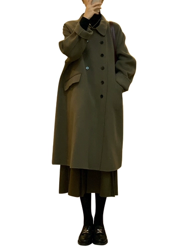 Демисезонное шерстяное пальто, демисезонная весенняя куртка, 2023 года, подходит для подростков, увеличенная толщина, изысканный стиль