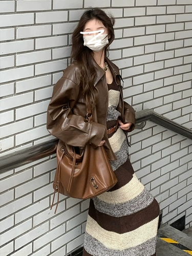 Базовая трикотажная майка, демисезонное платье, длинная юбка, коллекция 2023, городской стиль, китайский стиль