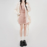 Радужная летняя мини-юбка, комплект, эффект подтяжки, с акцентом на бедрах