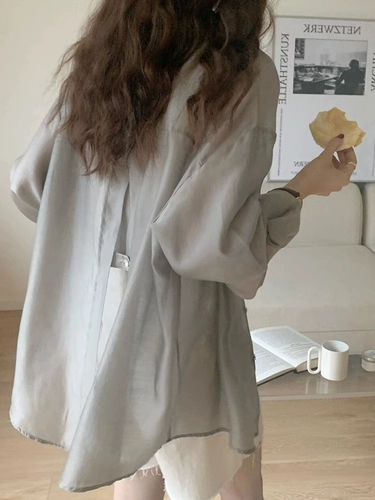 Рубашка, элитная куртка, летний кардиган, защита от солнца, подходит для подростков, свободный крой