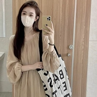 【卡其色】 夏日 多巴胺/显 身材/浪漫 复古/宴会/名媛/今年/俏皮 活泼/桑蚕丝/冷淡 系/宽松/慵/休闲/小/设计感/超/气质/ Распродажа]