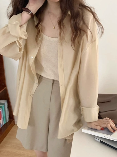 Рубашка, элитная куртка, летний кардиган, защита от солнца, подходит для подростков, свободный крой